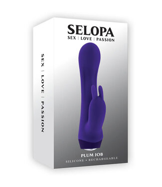 Selopa Plum Job Rechargeable Vibrating Dual Stimulator Vibrator Silicone Purple