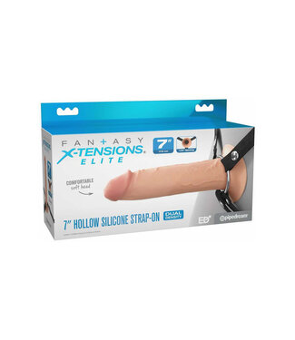 Fantasy X-Tensions Elite Hollow Silicone Strap-On 7 in. Light