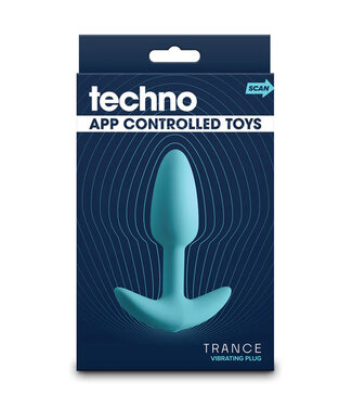 Techno Trance App-controlled Vibrating Plug with Remote Blue