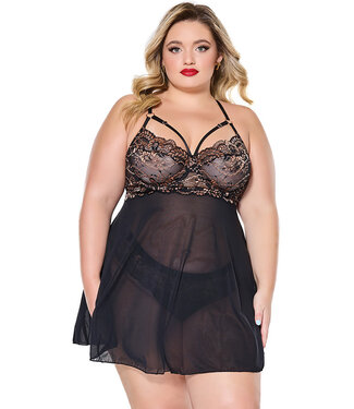 Katrina Plus Black Babydoll 24302X