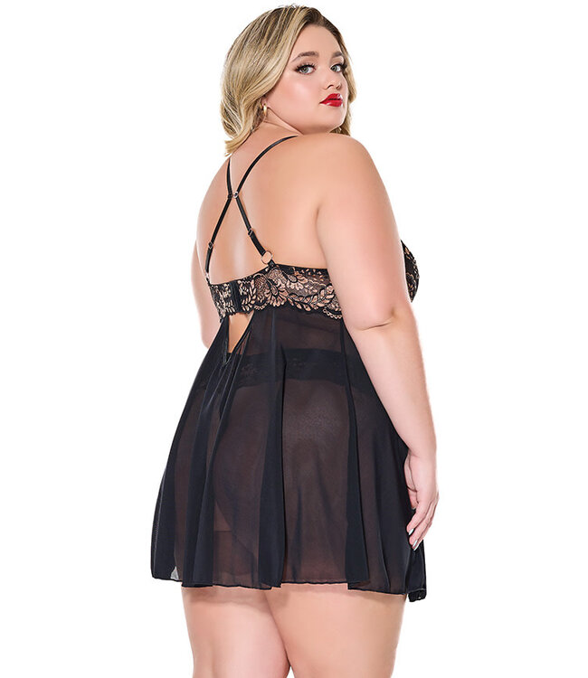 Katrina Plus Black Babydoll 24302X