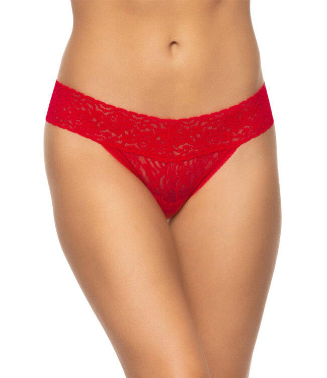 Felina Signature Stretch Lace Low Rise True Red Thong N2122