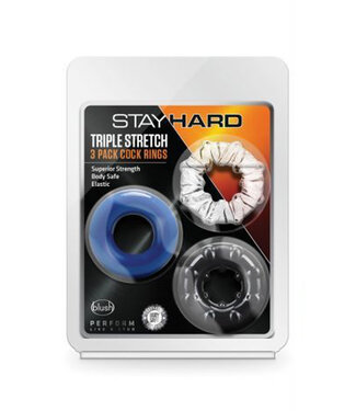 Stay Hard Triple Stretch Cock Rings Pack of 3
