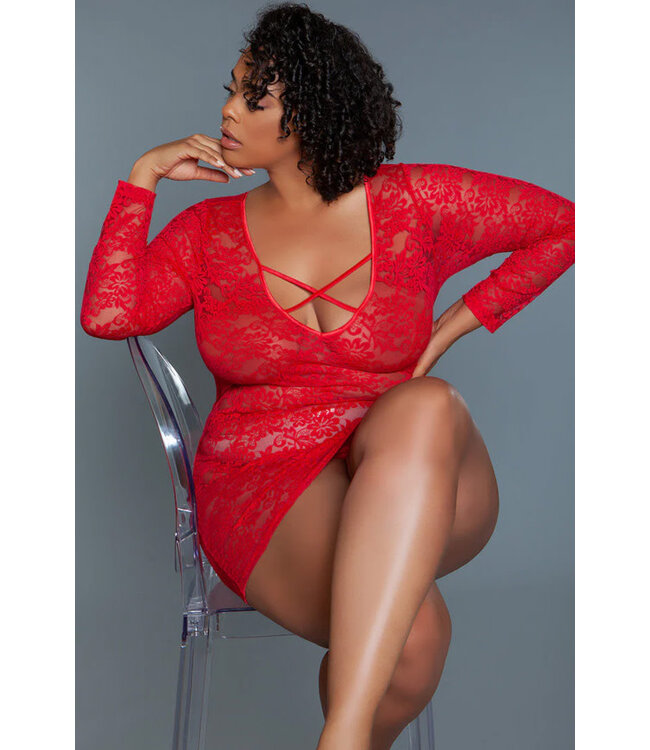 Lynn Plus Red Chemise 2247P