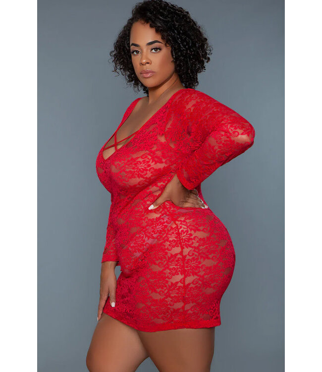 Lynn Plus Red Chemise 2247P