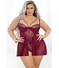 Tina Plus Wine Babydoll 30411X