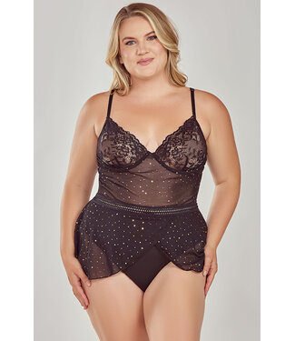 Jenna Plus Black Teddy 85081X