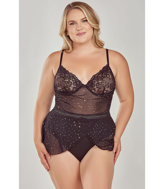 Jenna Plus Black Teddy 85081X