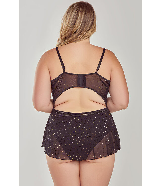 Jenna Plus Black Teddy 85081X