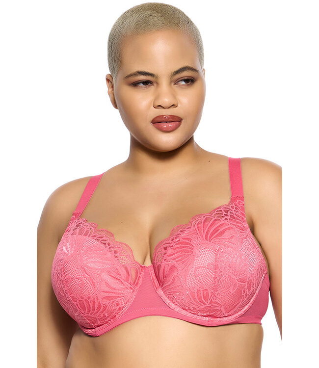 Felina Tempting Plush All Over Lace Underwire Honeysuckle Bra 135061