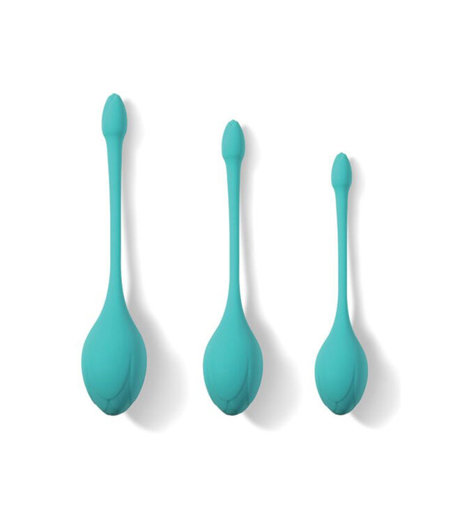 Bluebell Floral 3 Size & Weight Kegel Ball Exercise Set Blue