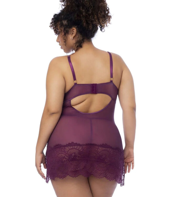 Kendra Plus Wine Babydoll 7554X