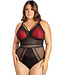 Ciara Plus Black/Red Teddy P6017