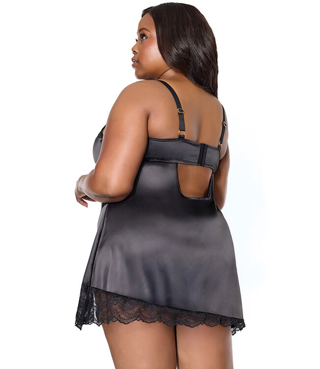 Alena Plus Black Chemise 25105X