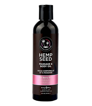 Earthly Body Hemp Seed Massage & Body Oil Zen Berry Rose 8oz