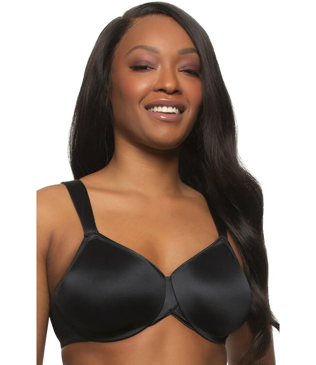 Felina Stellar Smooth Satin Unlined Underwire Black Bra 215179