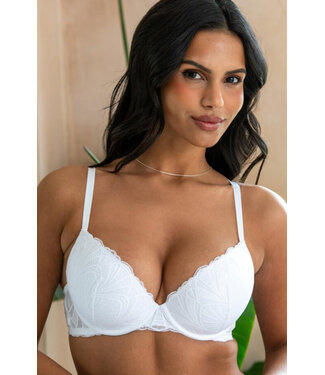 Pour Moi New Romance Padded Push-Up Plunge White Bra 184002