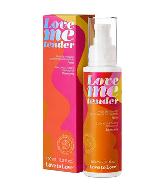 Love Me Tender Luscious & Heating Massage Oil Strawberry 3.3oz