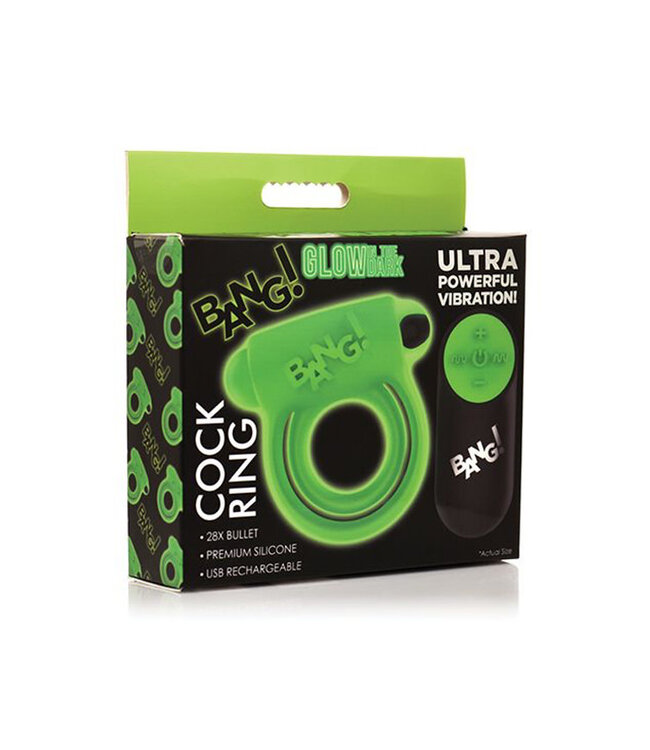 Bang! Glow in the Dark 28X Remote Controlled Cock Ring