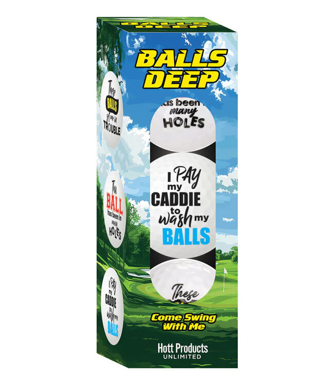 Balls Deep Funny Slogan Golf Balls Assorted 3-Pack