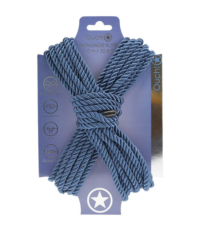 Ouch! Bondage Rope 10m Nylon Navy Blue
