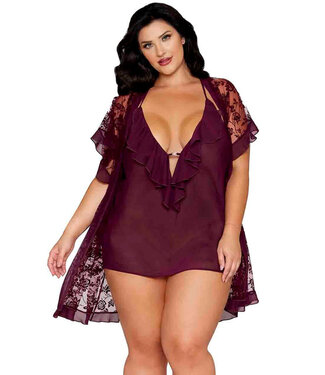 Janelle Plus Cherry Lacquer Chemise 13666X
