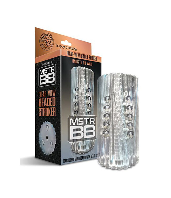 MSTR B8 Balls to the Wall Clear-View Beaded Stroker Clear