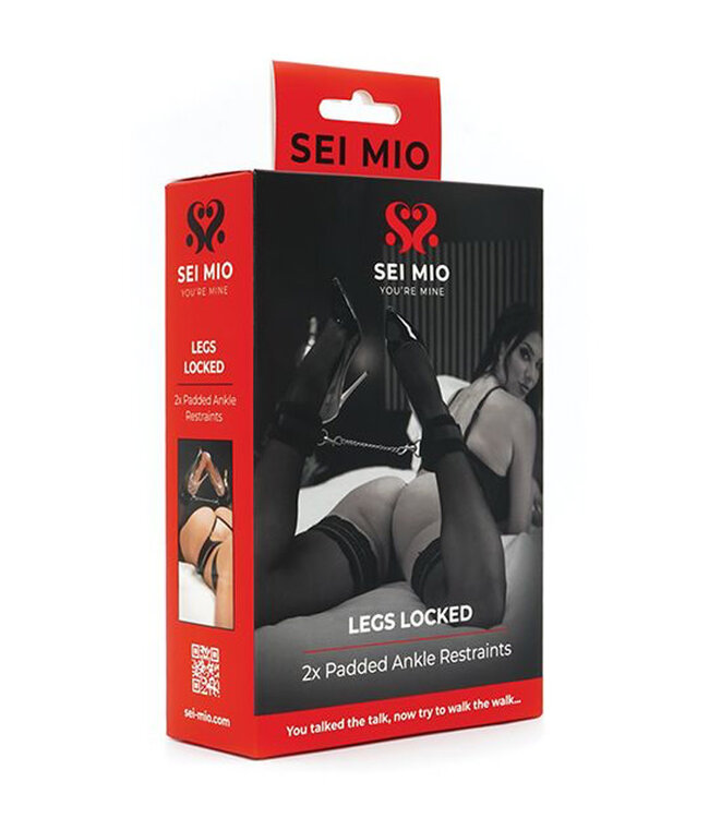 Sei Mio Legs Locked Padded Ankle Restraints Black