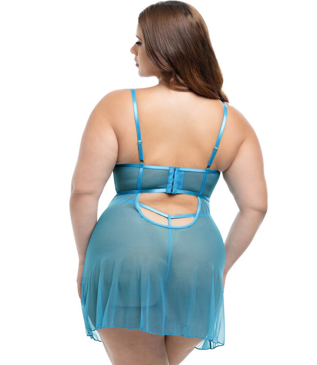 Emma Plus Beach Blue Babydoll 72-11936X