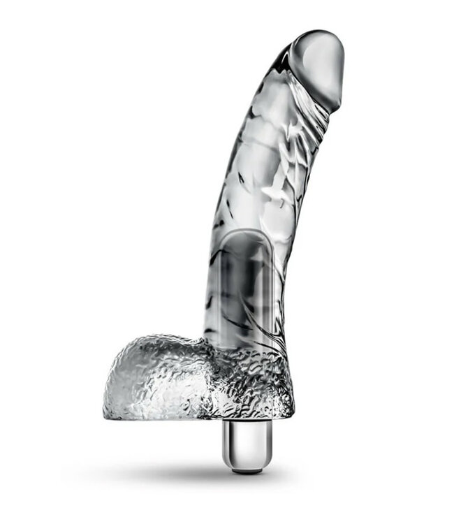 Naturally Yours Vibrating Ding Dong with Balls 6.5in Clear