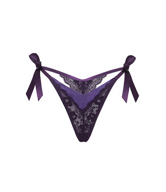 Hailey Satin & Lace Imperial Purple Panty 20-11526