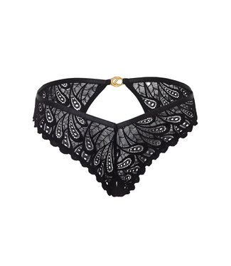 Piper Lace Crotchless Black Panty 22-11910