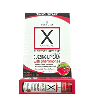X on the Lips Strawberry Scent Buzzing Lip Balm w/Pheromones 0.075oz