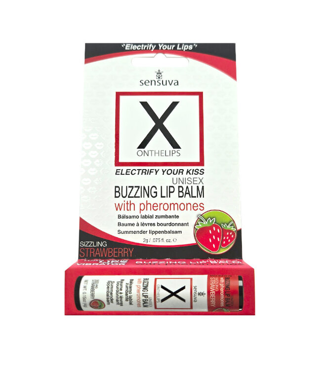 X on the Lips Strawberry Scent Buzzing Lip Balm w/Pheromones 0.075oz