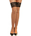 Cuban Heel Sheer Stay-Up Black Thigh High Stockings 0337