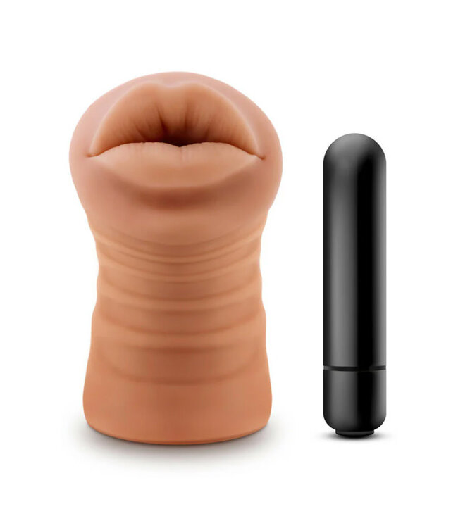 M for Men Isabella Oral Stroker with Bullet Vibrator Tan