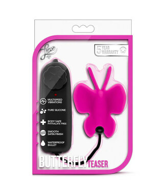Luxe Butterfly Teaser Remote-Controlled Silicone Mini Vibrator Fuchsia