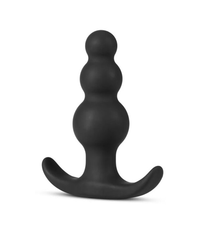 Anal Adventures Platinum Silicone Beaded Plug Black