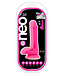 Neo Elite 6 in. Silicone Dual Density Dildo with Balls Neon Pink
