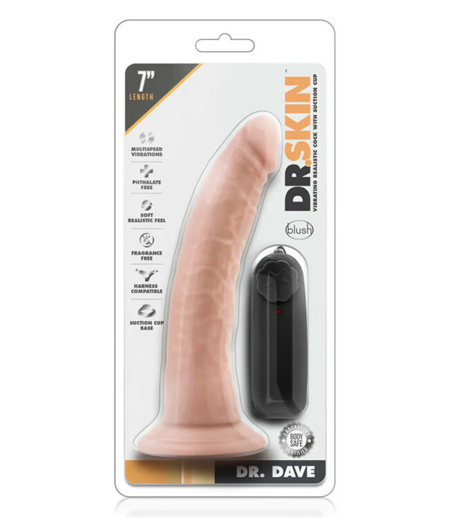 Dr. Skin Dr. Dave Realistic Vibrating Dildo Beige 7in.