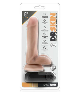 Dr. Skin Dr. Rob Realistic Vibrating Dildo with Balls Beige 6in.