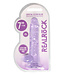 RealRock Crystal Clear Realistic 7 in. Dildo With Balls and Suction Cup Purple