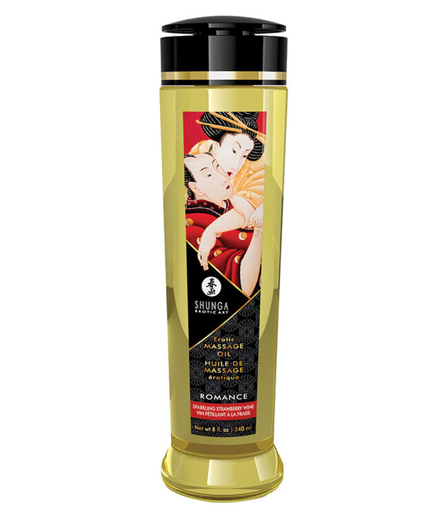 Shunga Erotic Massage Oil Romance Sparkling Strawberry Wine 8oz