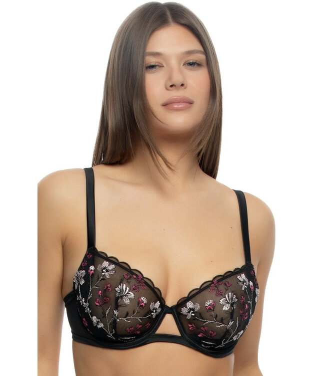 Felina Allure Unlined Embroidered Midnight Rouge Bra 115211