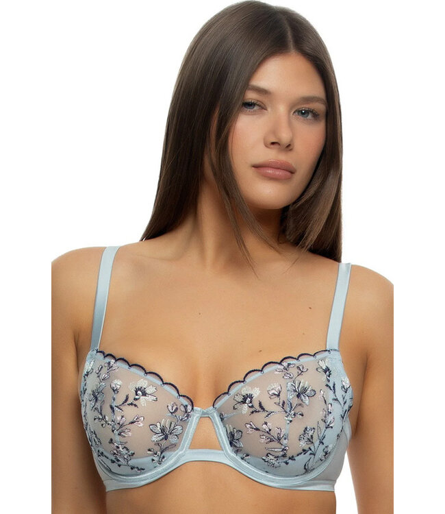 Felina Allure Unlined Emroidered Sky Blossom Bra 115211