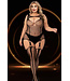 Plus Keyhole Suspender Hose Black Bodystocking LC129X