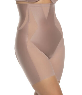 Uplifted Satin & Mesh Body-Mapped High-Waist Rose Tan Shaper Short 740208