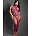 Plus Magenta Floral Knit Bodystocking SF1003