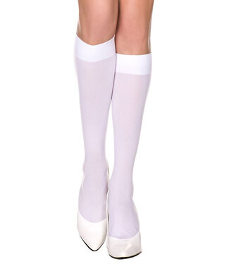 White Opaque Knee Highs 5747