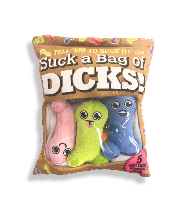 Suck a Bag of Dicks Plushy Pillow with 5 Dicks